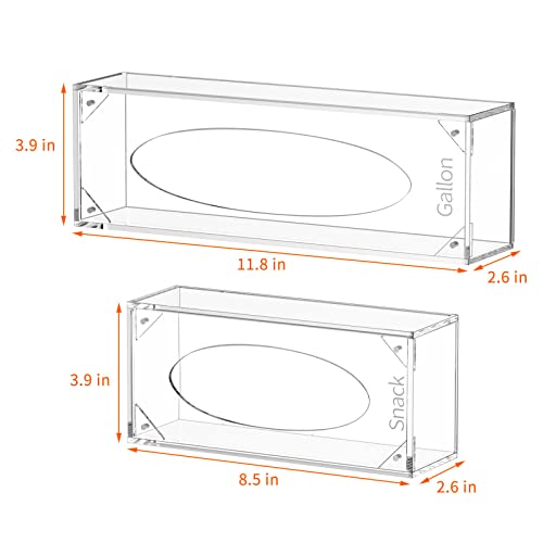 FEMELI Food Bag Storage Organizer Acrylic Kitchen Drawer Baggie Box Clear - style: 4 count-clear
