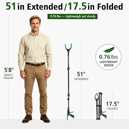 Extra Long Grabber Reacher Tool 51 Inch, Grabbers for Seniors - size: Extra Long 51"
