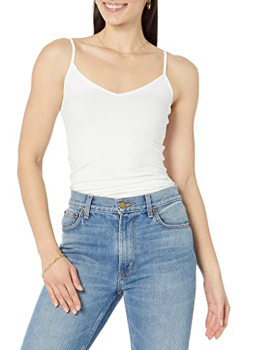 Amazon Essentials Women's Slim-Fit V-Neck Cami, Pack of 4 - color: Black/White, size: Large
