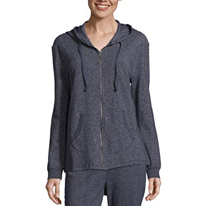 Hanes womens French Terry Zip Hoodie - color: Navy Heather, size: Small