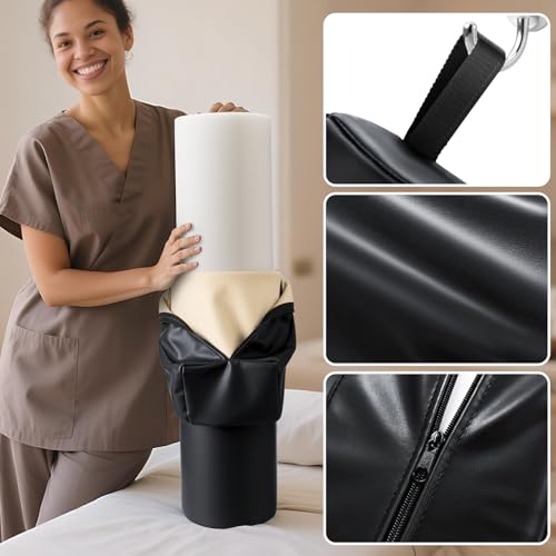 3/4 Round Massage Table Bolster Pillow with Strap Handle, 26 x 6 x 6 In - color: 3/4 Round - Black
