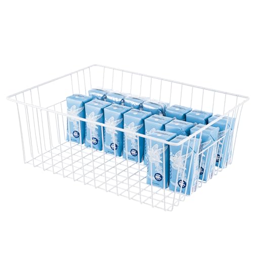 16inch Upright Freezer Organizer Baskets for 13-14,16-21 cu.ft Standup Freezer, Settle freezer chaos and reduce food waste effectively, Durable, Fully Use Space, Improve Air Circulate, White, 3pcs - color: 16*10*7, white