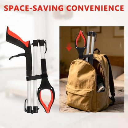 2-Pack Grabber Reacher Tool, 36" Foldable Trash Picker Upper - color: Orange