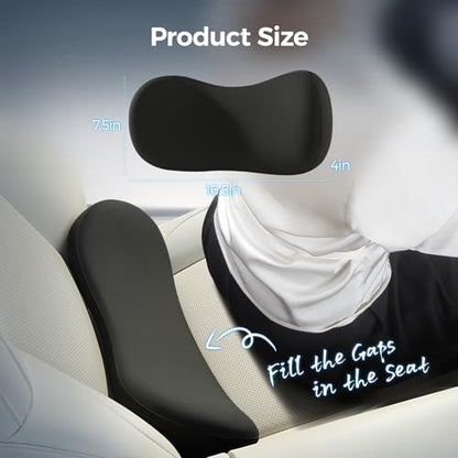 BABUR Lumbar Support Pillow for Car, Coccyx Pain Relief Cushion - color: Black