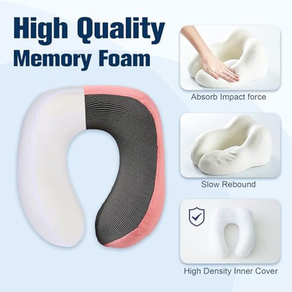Cirorld Neck Pillow for Traveling, Travel Pillows for Airplanes Red - color: Red