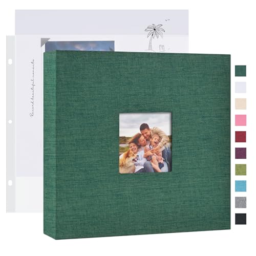 Mublalbum 8x8 Inch 3 Ring DIY Scrapbook Photo Album 40 Pages, Dark Green - color: Dark Green, size: 8x8 Inch 40 Pages