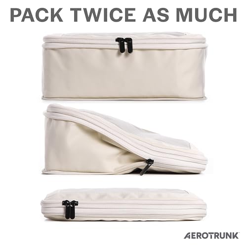 Aerotrunk Compression Packing Cubes for Travel, 6-Pack, Beige - color: Beige, size: 6-Pack