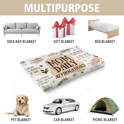 BaubleDazz New Mom Gifts Blanket, Mom Daily Affirmations(50" x 60") - color: Yellow, size: 50*60IN