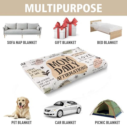 BaubleDazz New Mom Gifts Blanket, Mom Daily Affirmations(50" x 60") - color: Yellow, size: 50*60IN