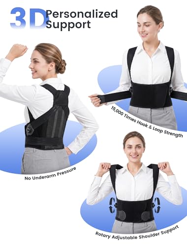 Back Brace Posture Corrector Adjustment: 97.8% Pain Relief, 8H Work-tested - size: Large