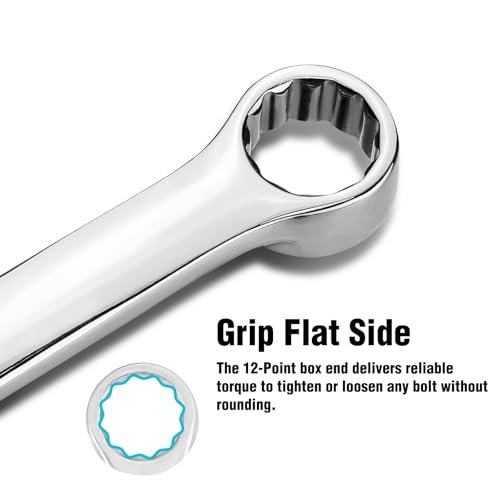 DURATECH 8mm Extra Long Ratcheting Wrench, Metric, CR-V Steel - color: Chrome-plated, size: 8mm