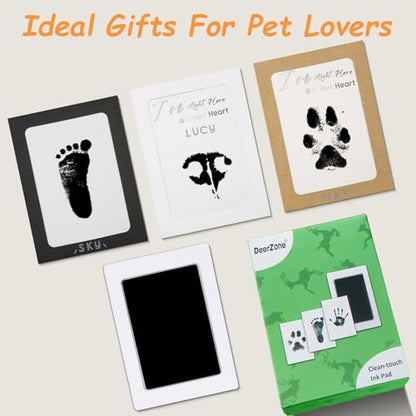 DeerZone Inkless Paw Print Kit,Dog Paw Print Kit,Dog Nose Print Kit - color: Black, size: Medium-Large 2 Pack