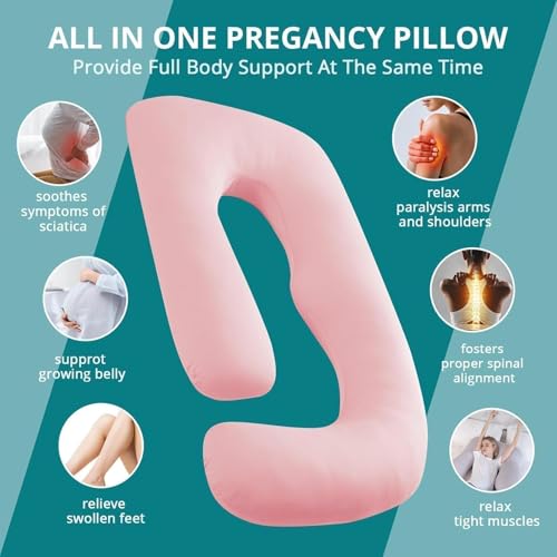 Cooling Pregnancy Pillows for Sleeping, 65'' Full Body Pillow, Light Pink - color: Light Pink, size: 65 Inch