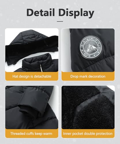 Women's Long Warm Winter Puffer Jacket Lightweight Fashions Down Coats - color: Black, size: XX-Large