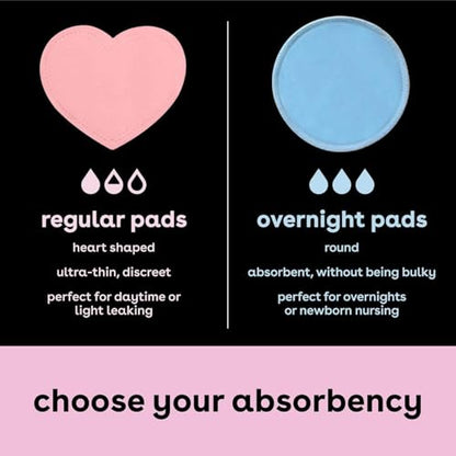 Bamboobies Nursing Pads for Breastfeeding, 6 Ultra Thin and 2 Overnight - size: 8 Pads