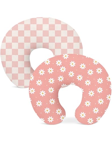 Nursing Pillow Covers 2 Pack, Stretchy Breastfeeding Pillow Covers for Baby - color: Rosy Days