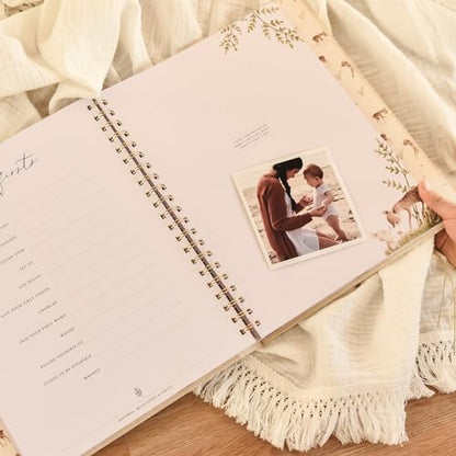 Peachly Unisex Baby Memory Book - First Year Baby Book Keepsake - Forest - color: Forest