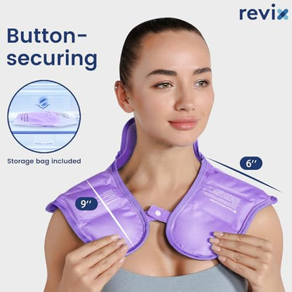 REVIX Shoulder Ice Pack Reusable, Hot Cold Gel Pack for Neck and Shoulder - style: Neck & Shoulder Purple