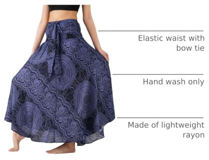 Long Skirts for Women Maxi Boho Skirt - color: Blossom Navy, size: 16-20 Plus