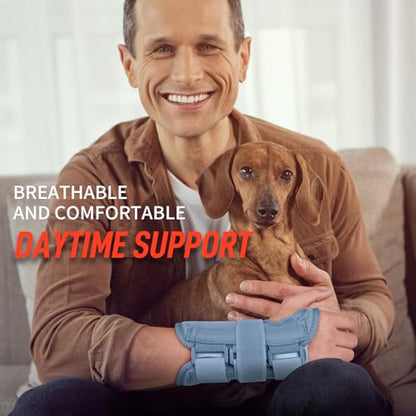 FEATOL Carpal Tunnel Wrist Brace Night Support, Adjustable Left Hand Brace - size: Medium/Large (Pack of 1), style: Left Hand -Grey