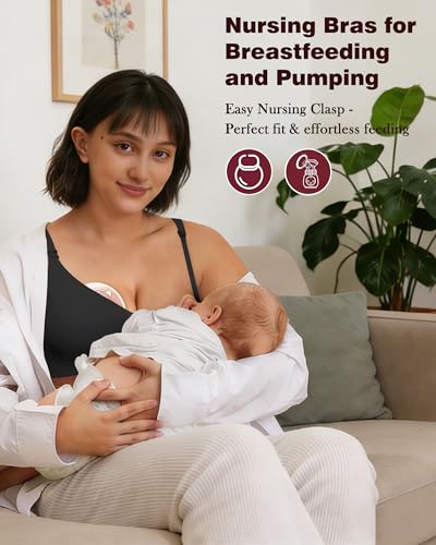 As Fairy Nursing Bras for Breastfeeding Wireless Jelly Support Bra - color: Black, size: Large