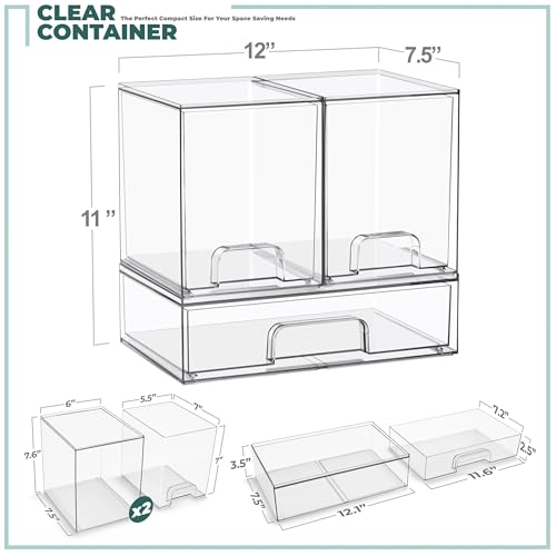 Sorbus Baby Bottle Organizer, Stackable Design (2 Tall + 1 Wide) - size: 2 Tall + 1 Wide
