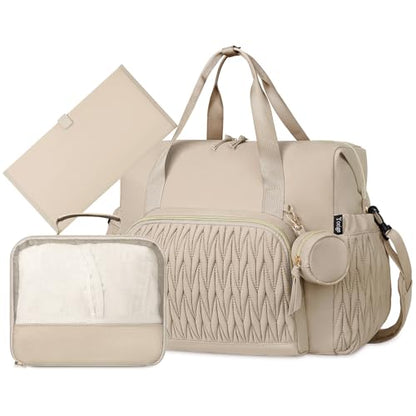 Diaper Tote Bag for Baby 6PCS, Large Mom Hospital Bags with Changing Pad - color: Grey