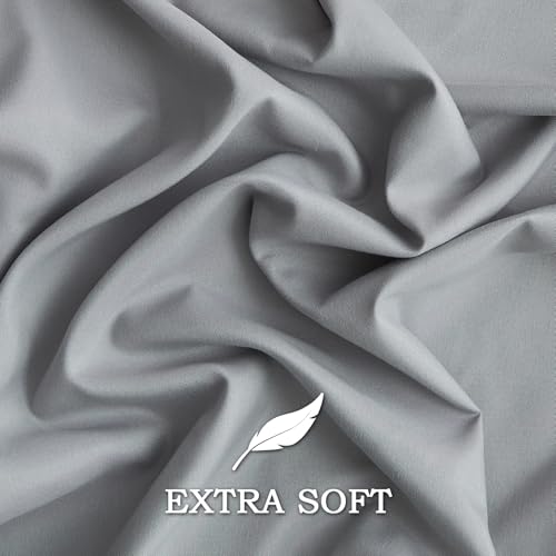 Set of 2 Brushed Microfiber Pillowcases 20x54 in Light Gray - color: Light Gray, size: Body