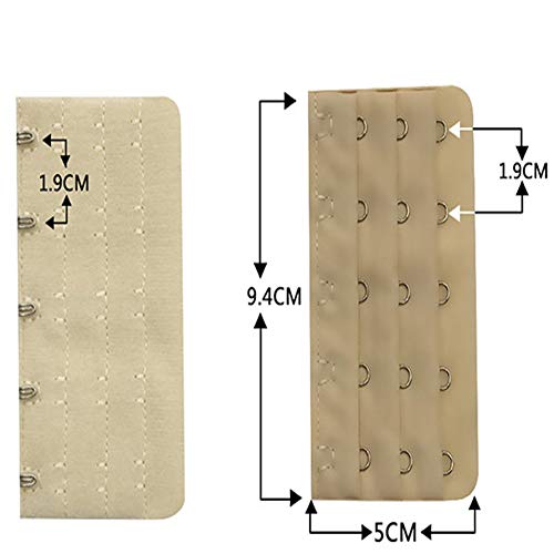Bra Extenders 2 Hook / 3 Hook / 4 Hook / 5 Hook / 6 Hook, Soft & Stretchy for Back Bra Extension Strap B-E-B-E1 - color: 5 Hook Pink,white,black,red,skin,purple