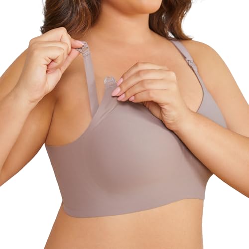 Nursing Bra for Breastfeeding,Maternity Bra Natural Shape,Nursing Sleep Bralette - color: Purple, size: Medium