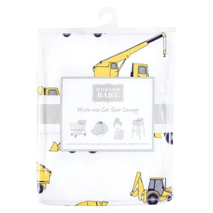 Hudson Baby Unisex Baby Multi-use Car Seat Canopy, Construction, One Size - color: Construction