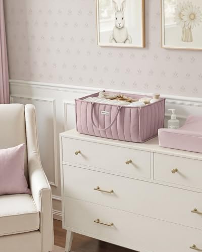 Blissful Diary Baby Diaper Caddy Organizer, Nursery Storage, Mauve Pink - color: Mauve Pink