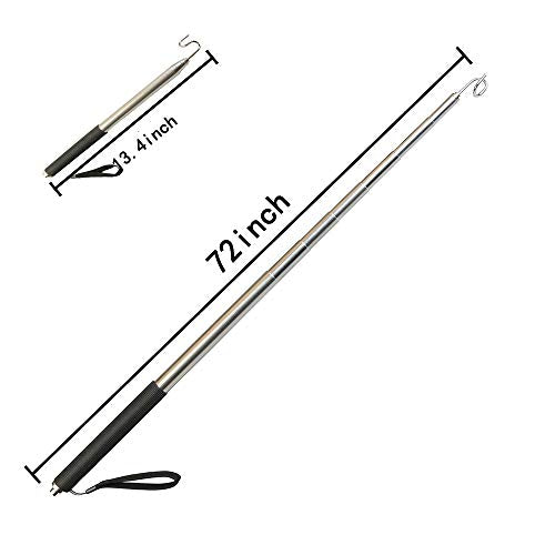 Pickup Grabber Telescopic Magnetic Pickup Tool with Hook Pick-Up Pole Wire Fish Stick Pocket extendable Magnet Pickup Tool (72") - size: 72"