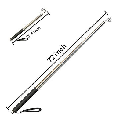 Pickup Grabber Telescopic Magnetic Pickup Tool with Hook Pick-Up Pole Wire Fish Stick Pocket extendable Magnet Pickup Tool (72") - size: 72"