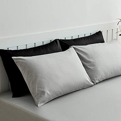 NTBAY Microfiber King Pillowcases, 2 Pack, 20 x 36, Black - color: Black, size: Standard King (20" x 36")