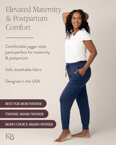 Kindred Bravely Everyday Maternity Lounge Jogger Pants for Postpartum - color: Navy, size: Small