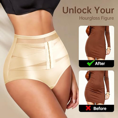 Women Tummy Control High Waisted Shapewear Seamless Faja Panties - size: Large