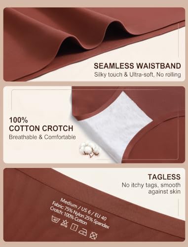 High Waisted Seamless Womens Underwear Comfort No Show Breathable 5 Pack - color: 5 Pack=black-a2, size: Large