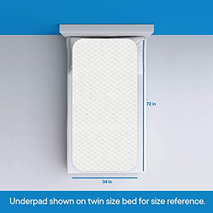 RMS Ultra Soft 4-Layer Washable and Reusable Incontinence Bed Pad, 34" x72" - size: 34 x 72 Inch