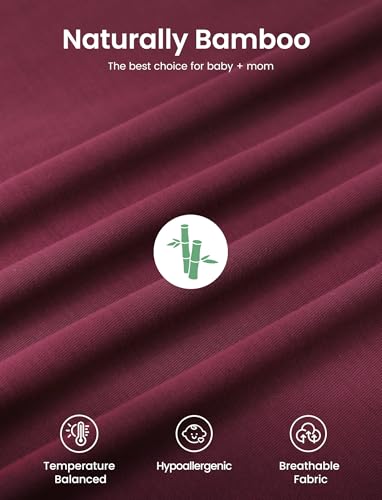 PATPAT Bamboo Viscose Nursing Cover, Breathable Poncho, Burgundy - color: Burgundy