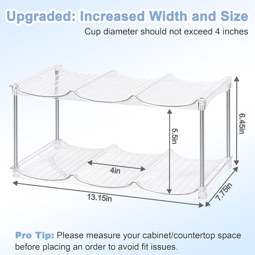 2 Pack Stackable Water Bottle Organizer for Cabinet, Water Bottle Storage - size: 6-Bottle
