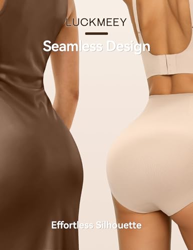 LUCKMEEY Tummy Control Shapewear Underwear, Seamless Comfy Shaping Briefs - color: Briefs Nude, size: Medium