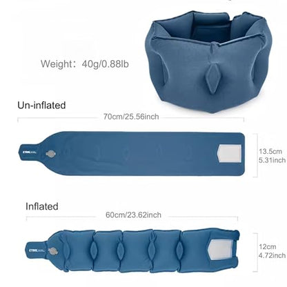 Inflatable Neck Pillow Airplane, Inflatable Travel Pillows For Airplanes - color: Blue
