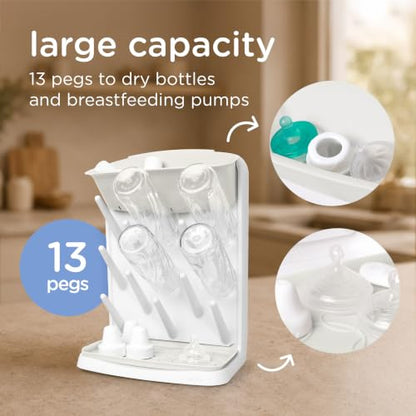 Ubbi Vertical Baby Bottle Drying Rack, Space Saving Countertop Bottle Dryer - color: Oat Vertical Drying Rack
