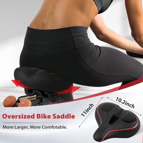 Oversized Seat Compatible with Peloton Bike, Extra Wide Seat - color: A-Red