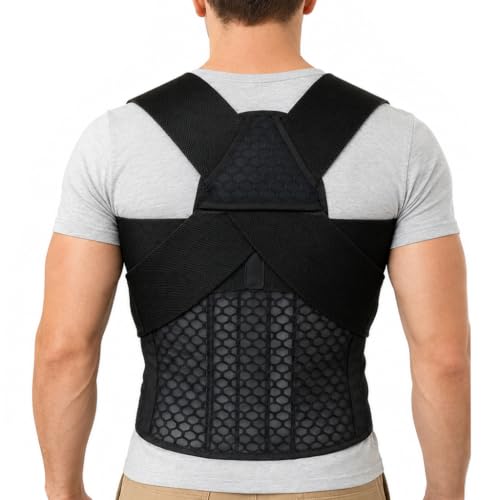 Back Posture Corrector Brace for Men, Full Back-Anchored Posture Brace - size: L/XL (Waist: 42” -51”)
