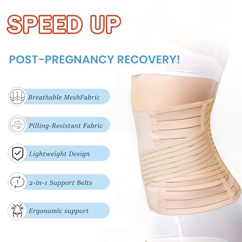 Postpartum Belly Band for Women,Belly Binder for Postpartum Support,Adjustable After Birth Belly Wrap,Belly Binder. - size: Medium