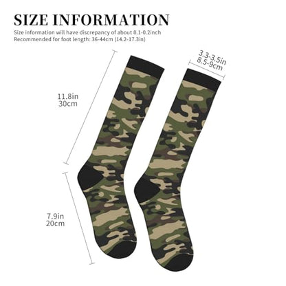 Crazy Fun Compression Socks, Unisex Knee High Support Socks - color: Camouflage