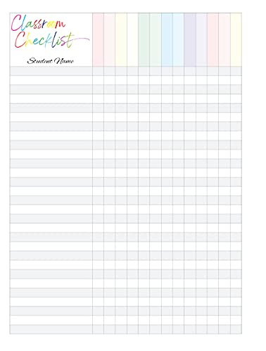 Classroom Checklist Color Refills for 9-Disc Classic Happy Planners, Classic Teacher Planner Inserts