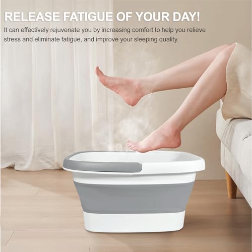 2-Pack Collapsible Foot Bath Tubs with Handles,Portable Plastic Tubs - color: Grey 2pack, size: 2 pack